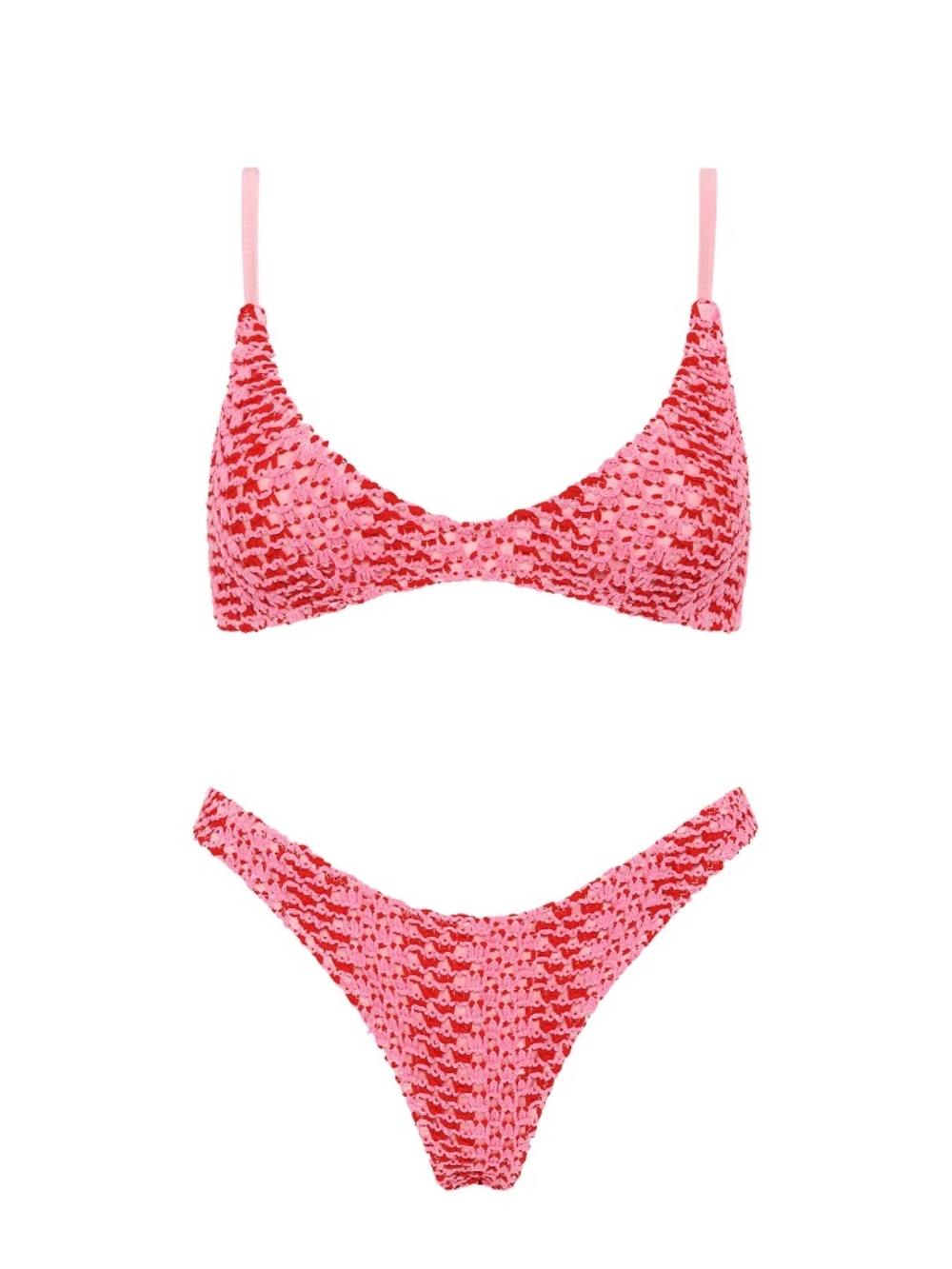 NWT Triangl Pink Crochet Bikini Set Maia Alina S+ XS - Picture 2 of 10